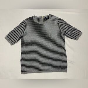 Premise Charcoal and Black Striped Crew Neck Sweater